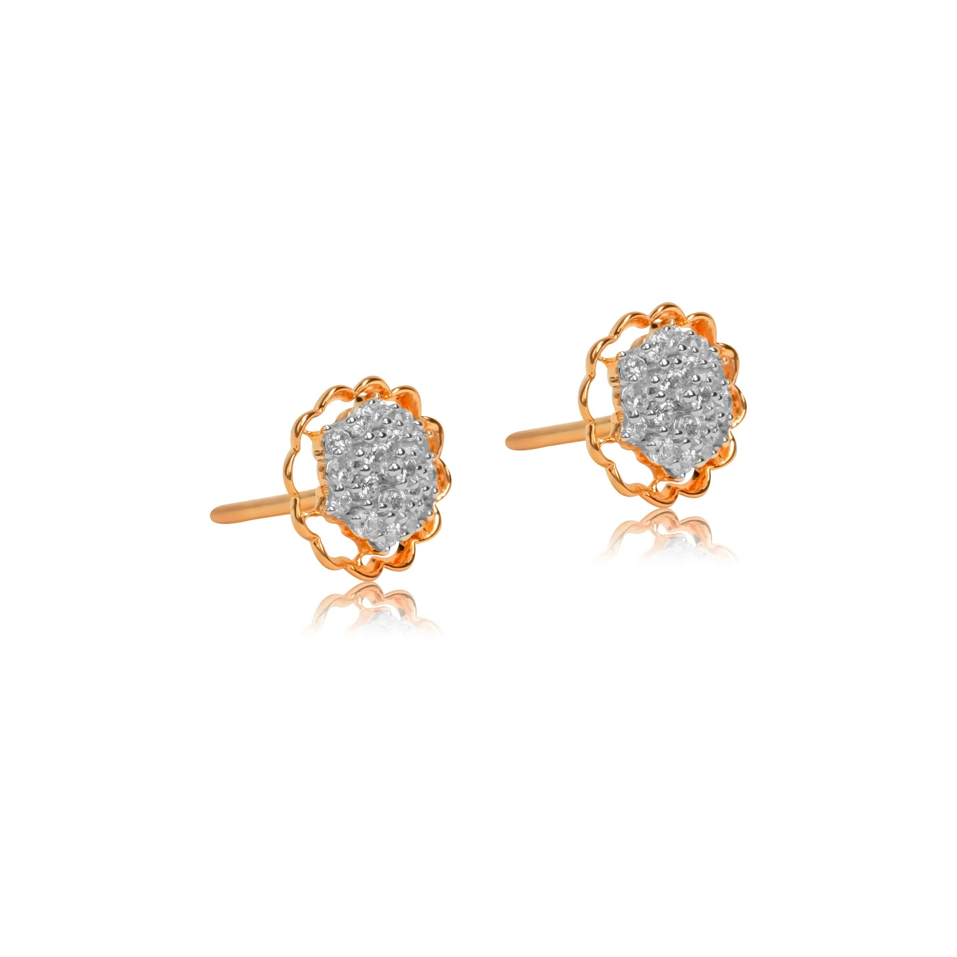 Floral Cluster Diamond Stud Earrings - Fine One Jewels