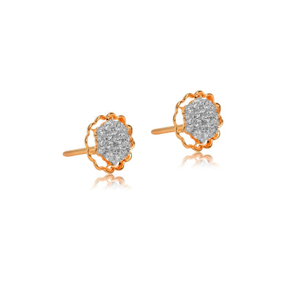 Floral Cluster Diamond Stud Earrings - Fine One Jewels