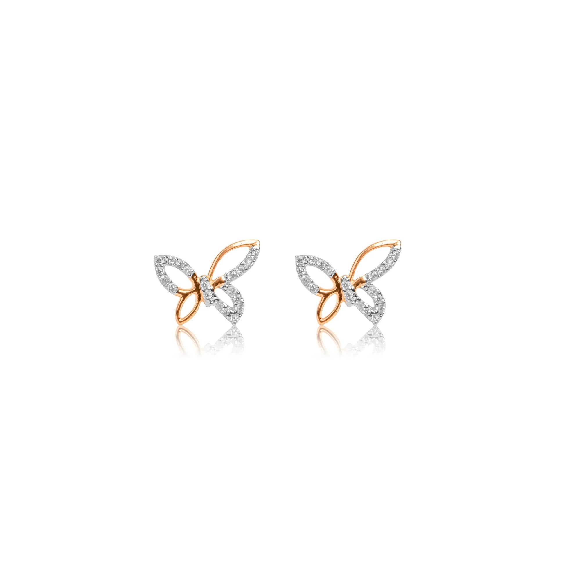 Butterfly Sparkle Stud Earrings - Fine One Jewels