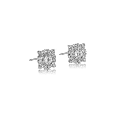 Blooming Halo Diamond Stud Earrings - Fine One Jewels