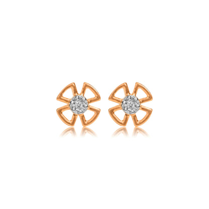 Petite Petal Diamond Gold Earrings - Fine One Jewels