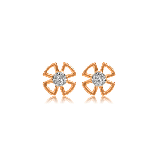 Petite Petal Diamond Gold Earrings