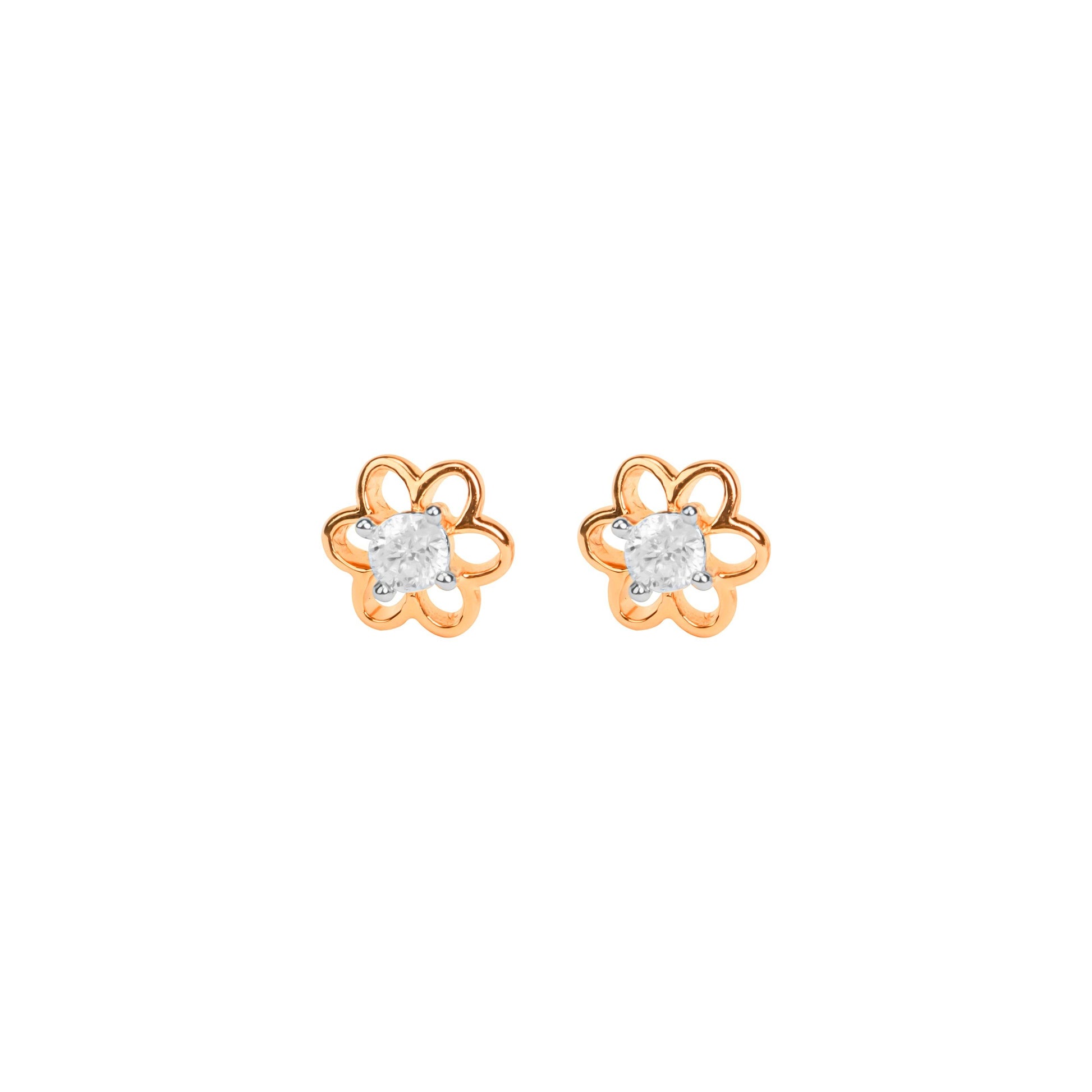 Floral Diamond Stud Earrings - Fine One Jewels