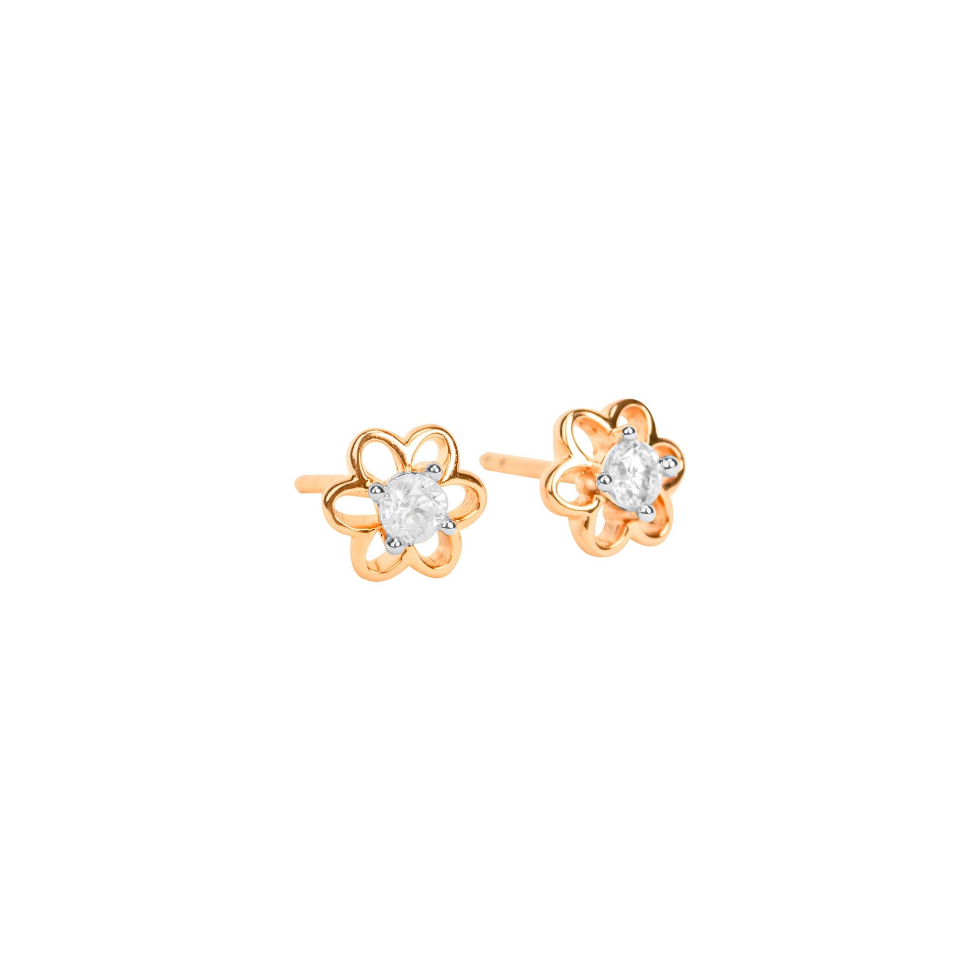 Floral Diamond Stud Earrings - Fine One Jewels