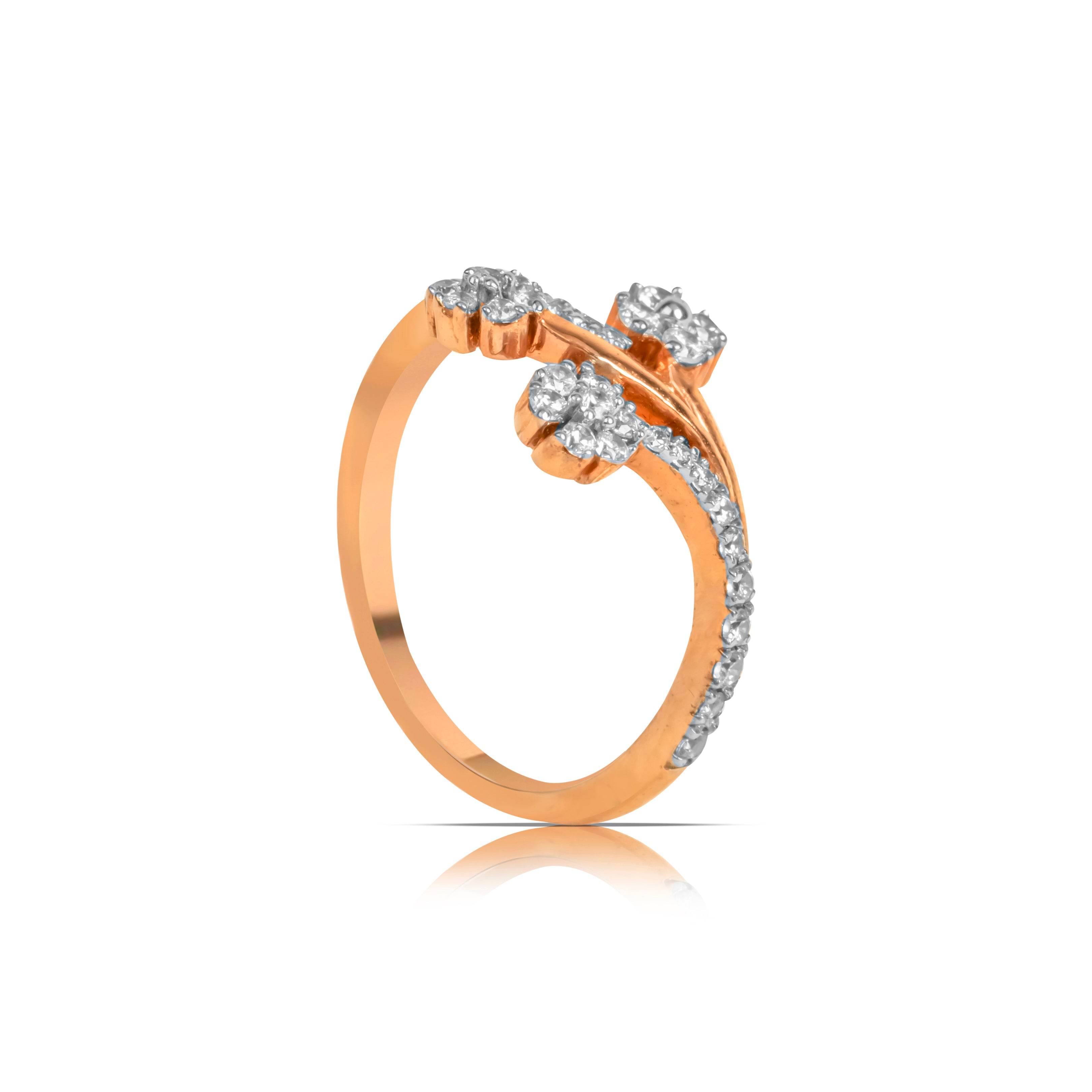 Rose Gold Floral Diamond Ring - Fine One Jewels