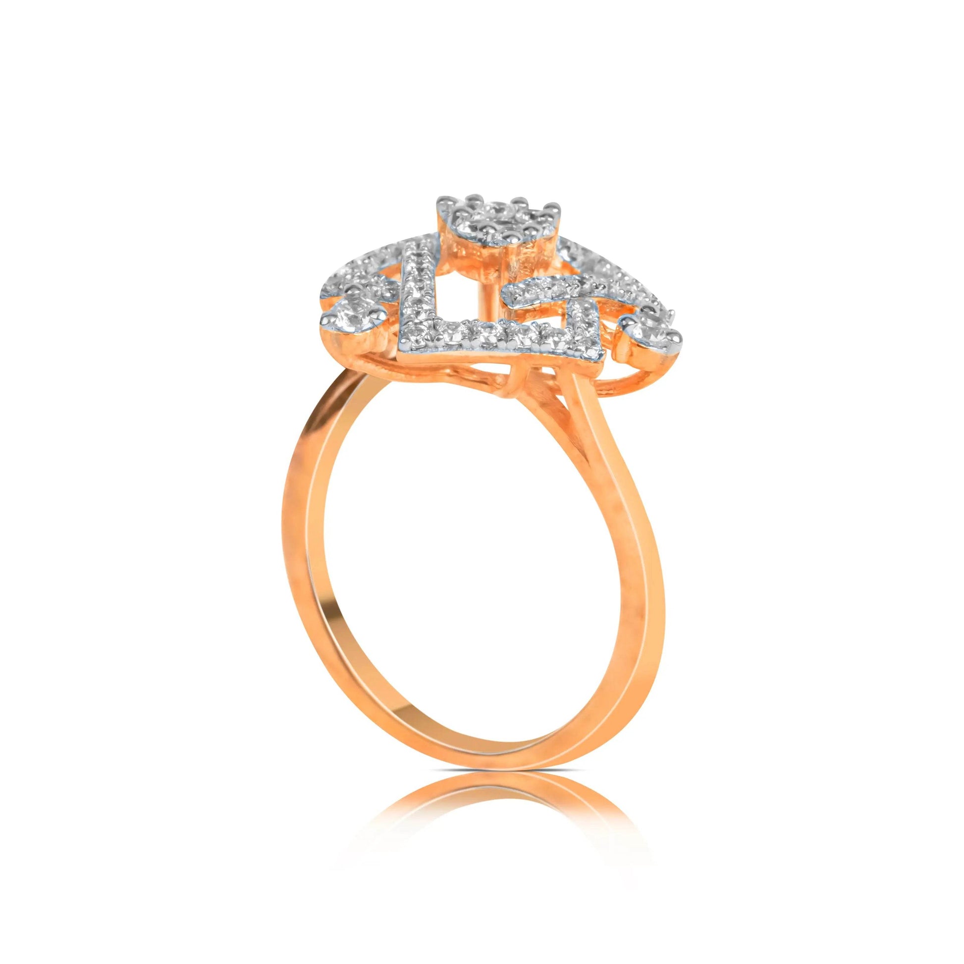 Modern Geometric Diamond Gold Ring - Fine One Jewels