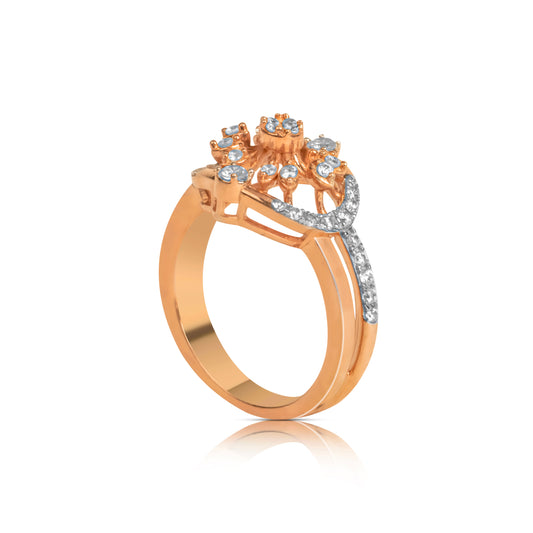 Floral Crown Diamond Gold Ring