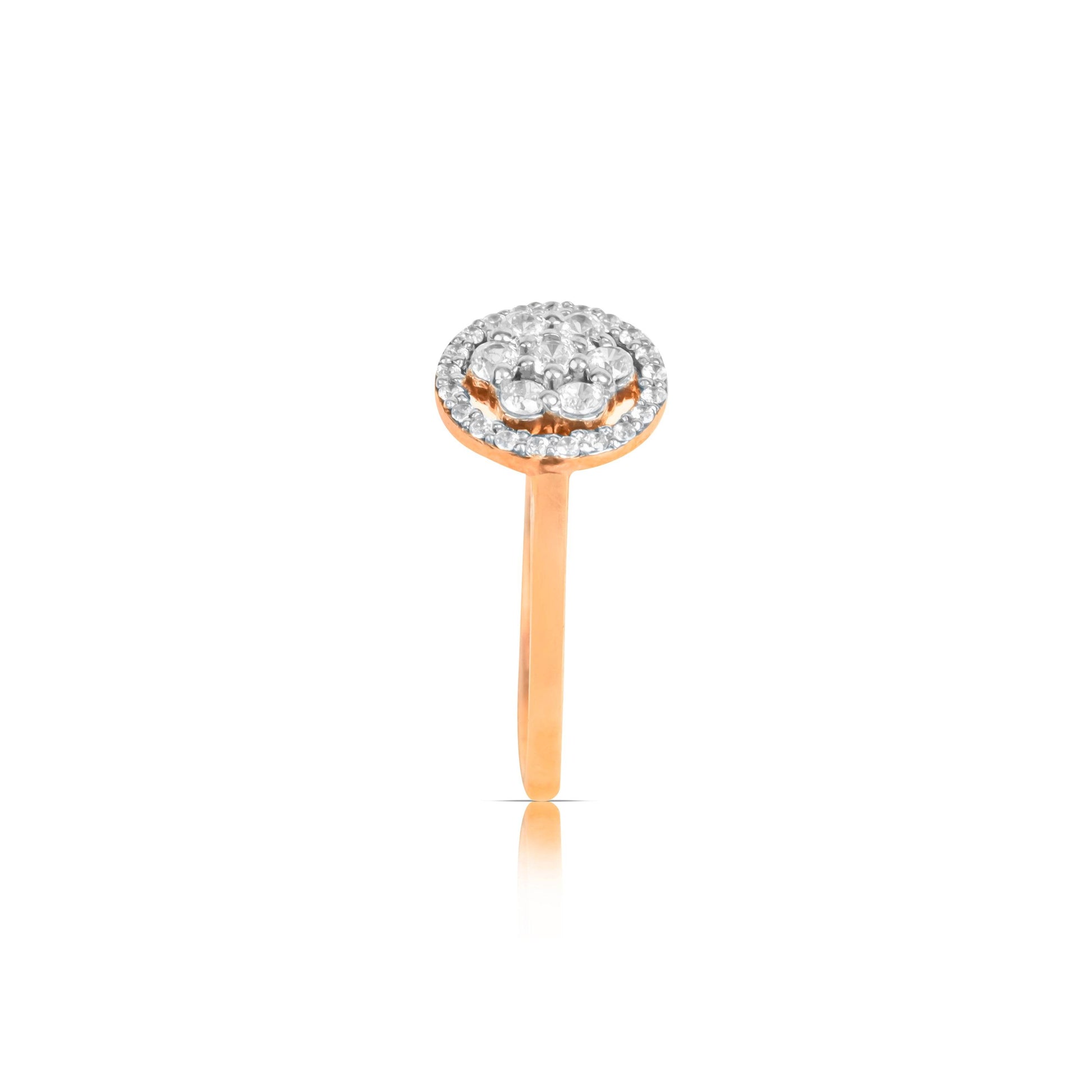 Elegant Round Halo Diamond Ring in Rose Gold - Fine One Jewels