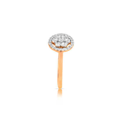 Elegant Round Halo Diamond Ring in Rose Gold - Fine One Jewels