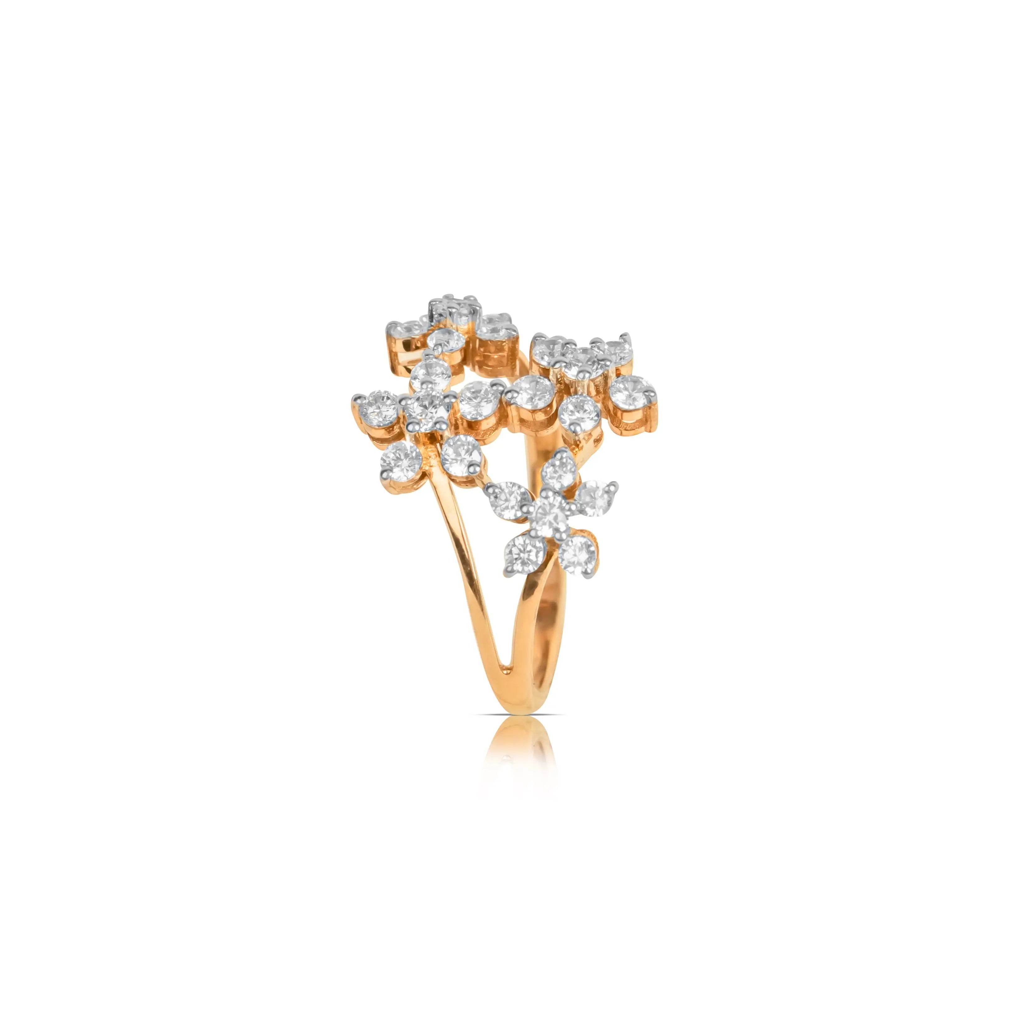 Buy Floral Diamond Gold Ring - Fine One Jewels