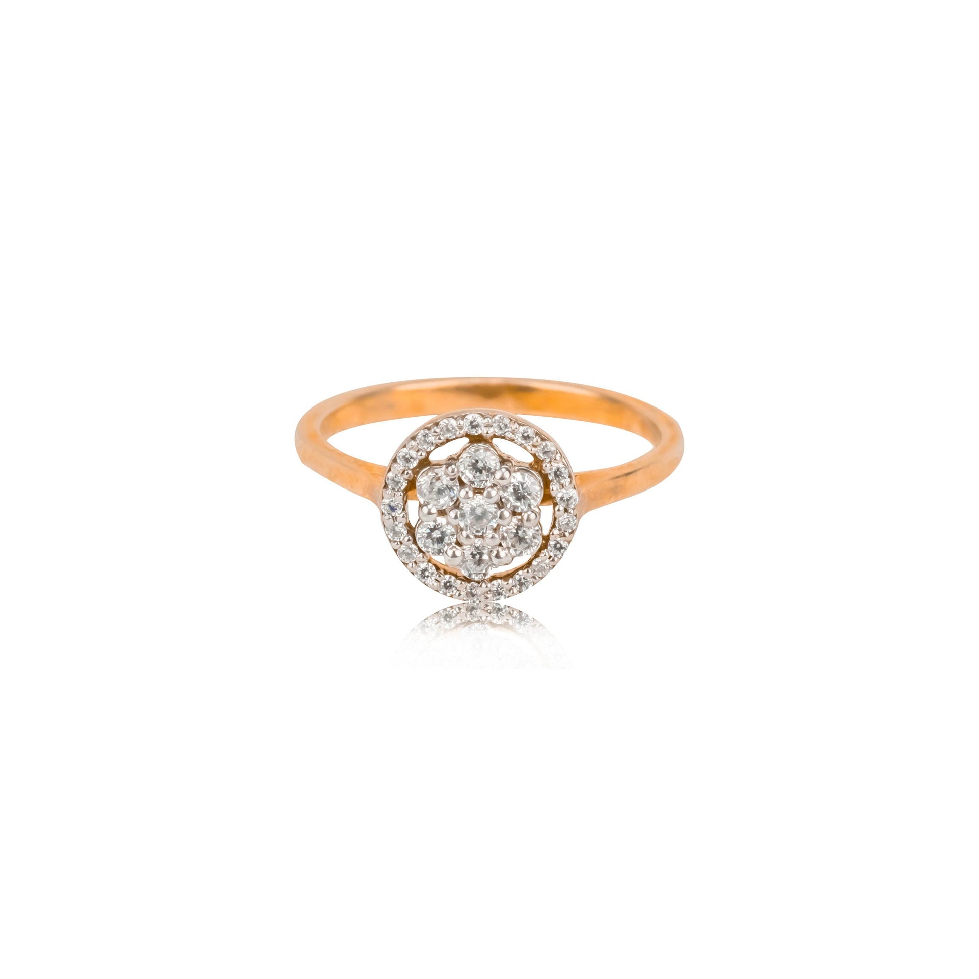 Elegant Round Halo Diamond Ring in Rose Gold - Fine One Jewels