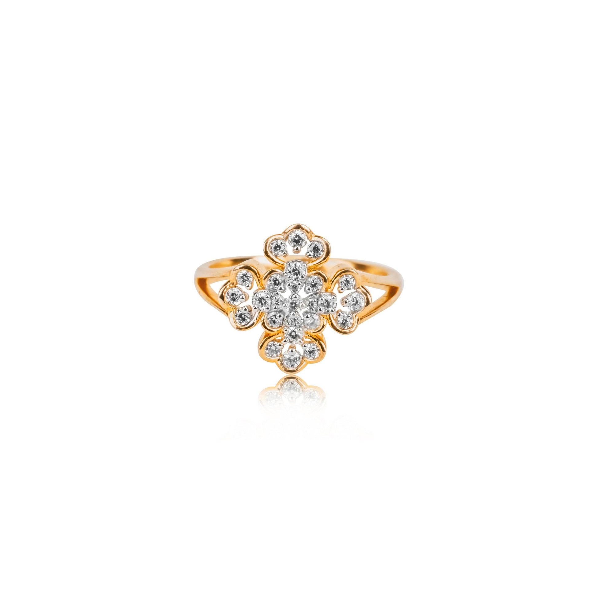 Rose Gold Leaf Diamond Ring - Fine One Jewels