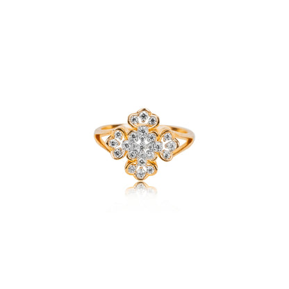 Rose Gold Leaf Diamond Ring - Fine One Jewels