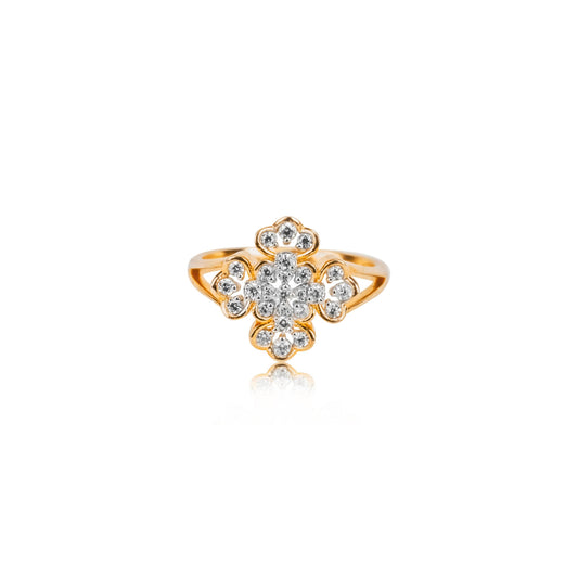 Rose Gold Leaf Diamond Ring - Fine One Jewels