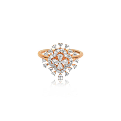 Diamond Studded Regal Bloom Ring - Fine One Jewels