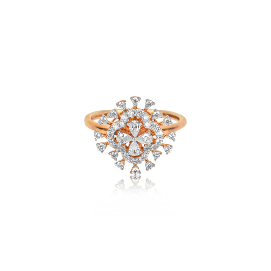 Diamond Studded Regal Bloom Ring - Fine One Jewels