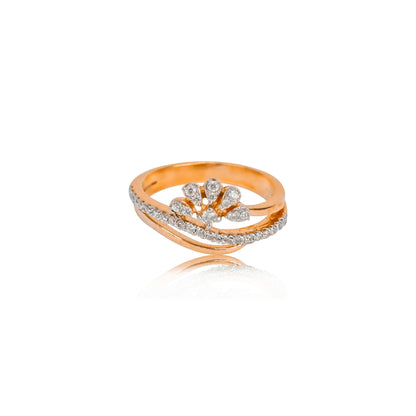 Glimmering Floral Wave Diamond Ring | Floral Diamond Ring - Fine One Jewels