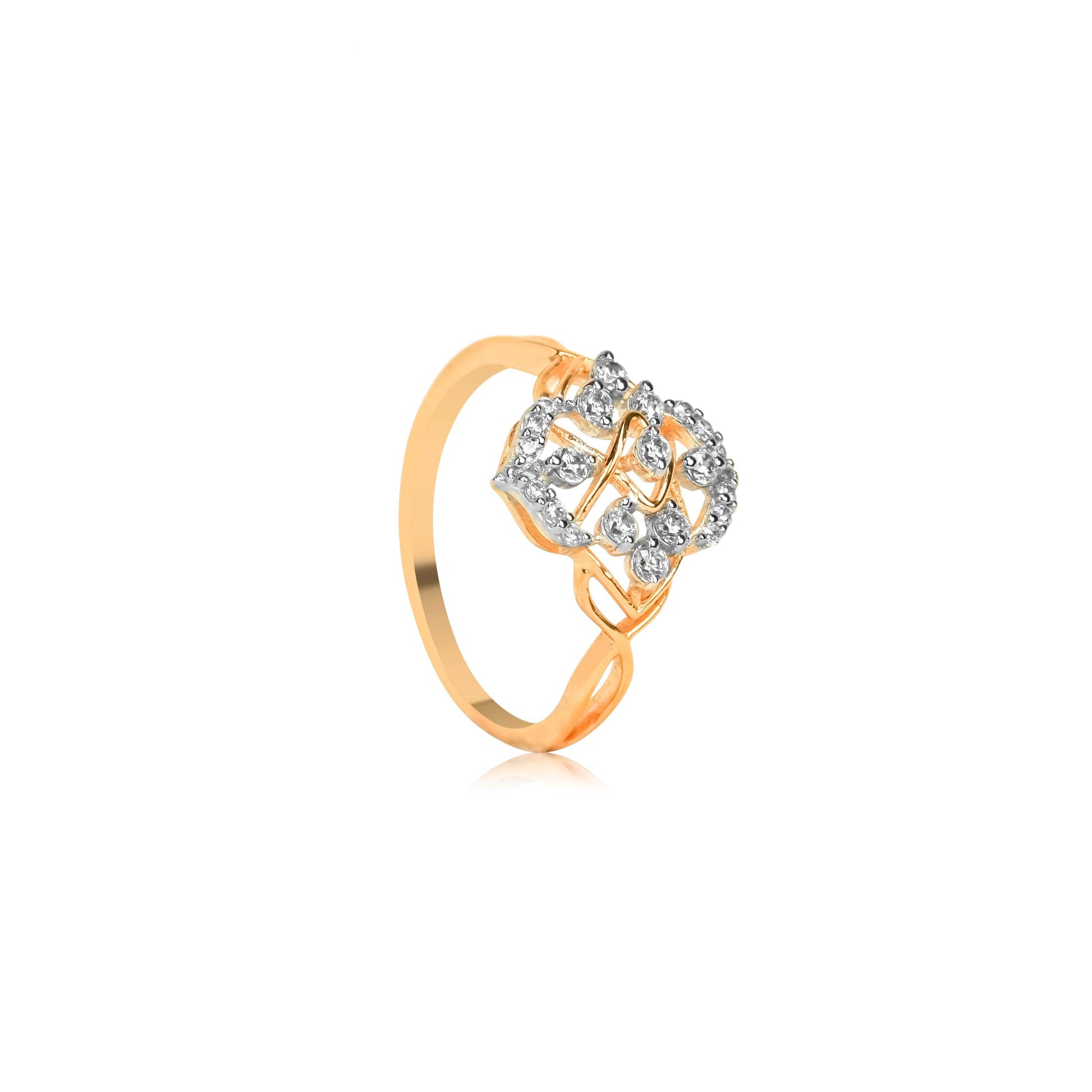 Rose Gold Leaf Diamond Ring - Fine One Jewels