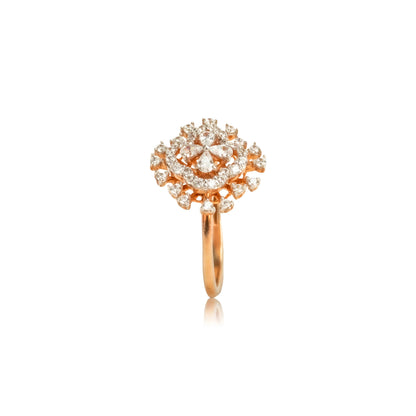 Diamond Studded Regal Bloom Ring - Fine One Jewels