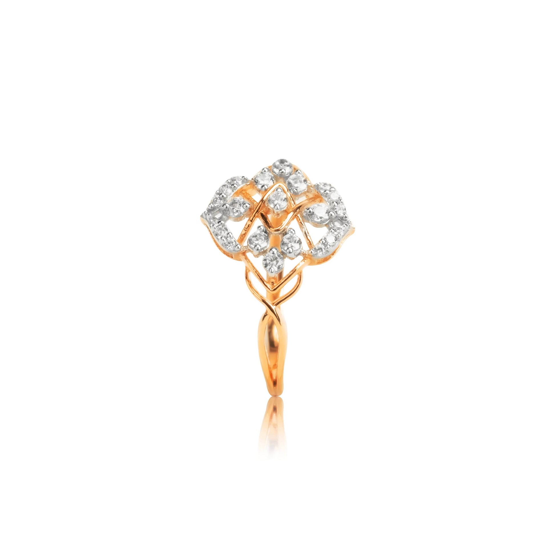 Rose Gold Leaf Diamond Ring - Fine One Jewels