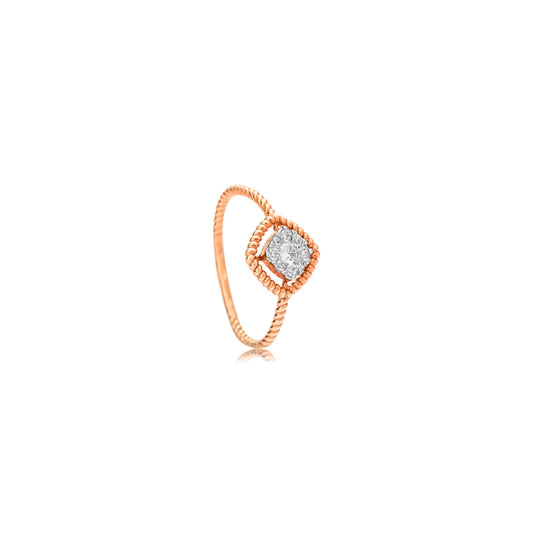 Twisted Rose Gold Diamond Ring - Fine One Jewels