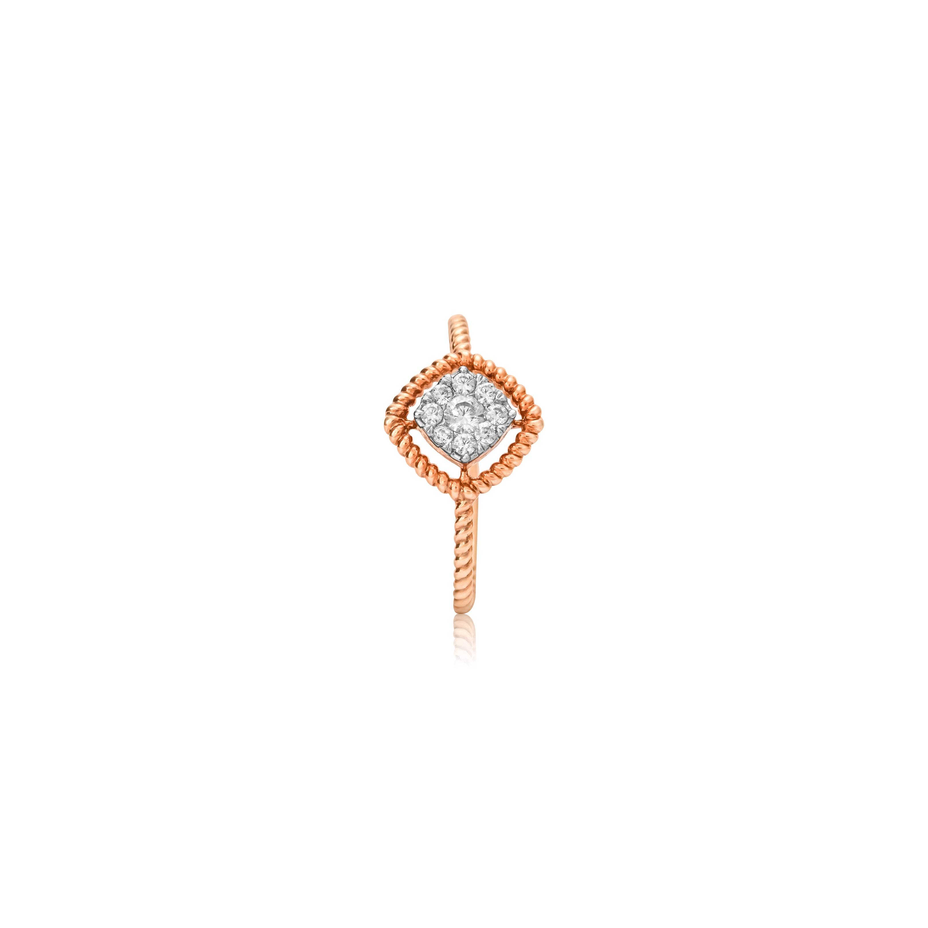 Twisted Rose Gold Diamond Ring - Fine One Jewels