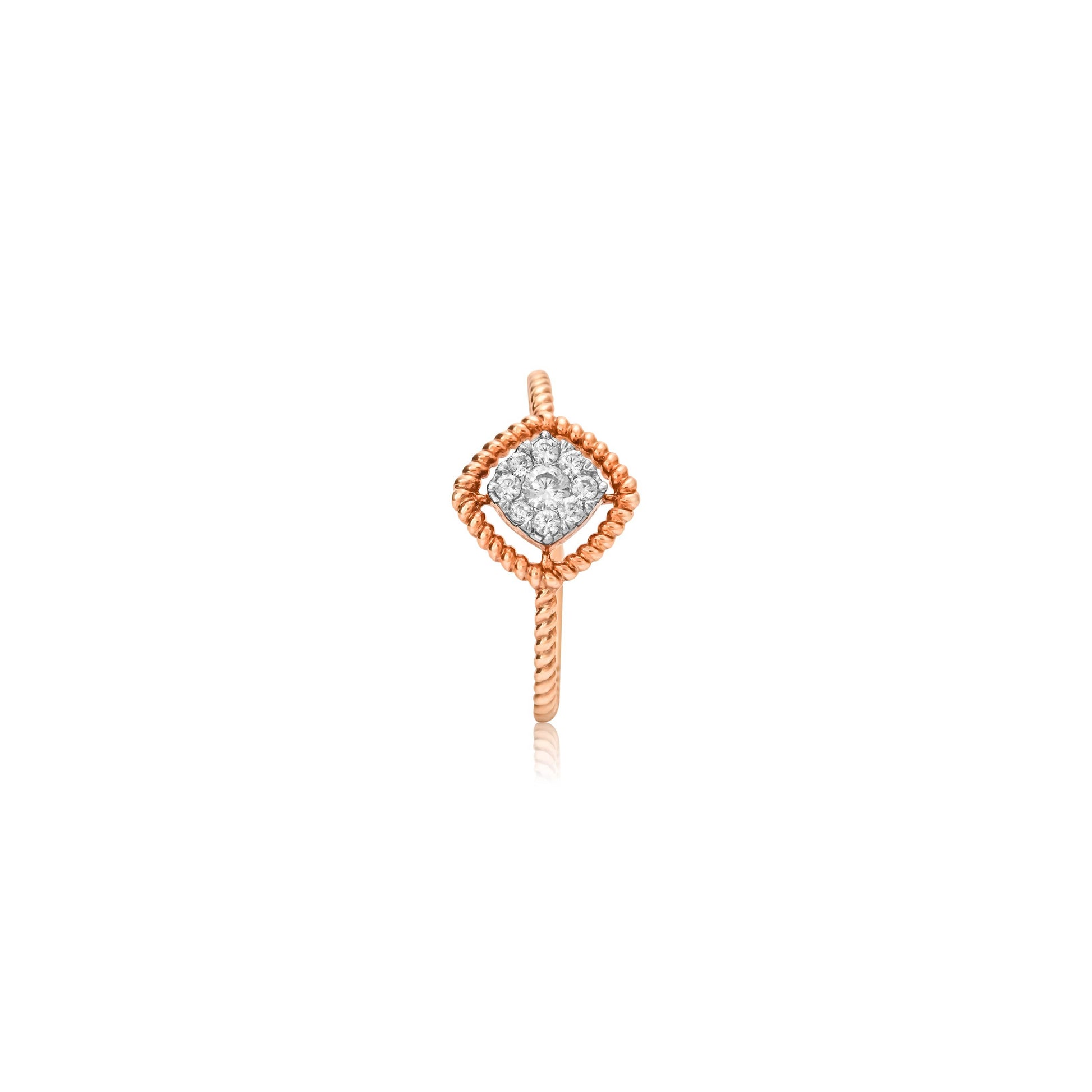 Twisted Rose Gold Diamond Ring - Fine One Jewels
