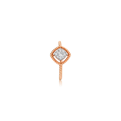 Twisted Rose Gold Diamond Ring - Fine One Jewels
