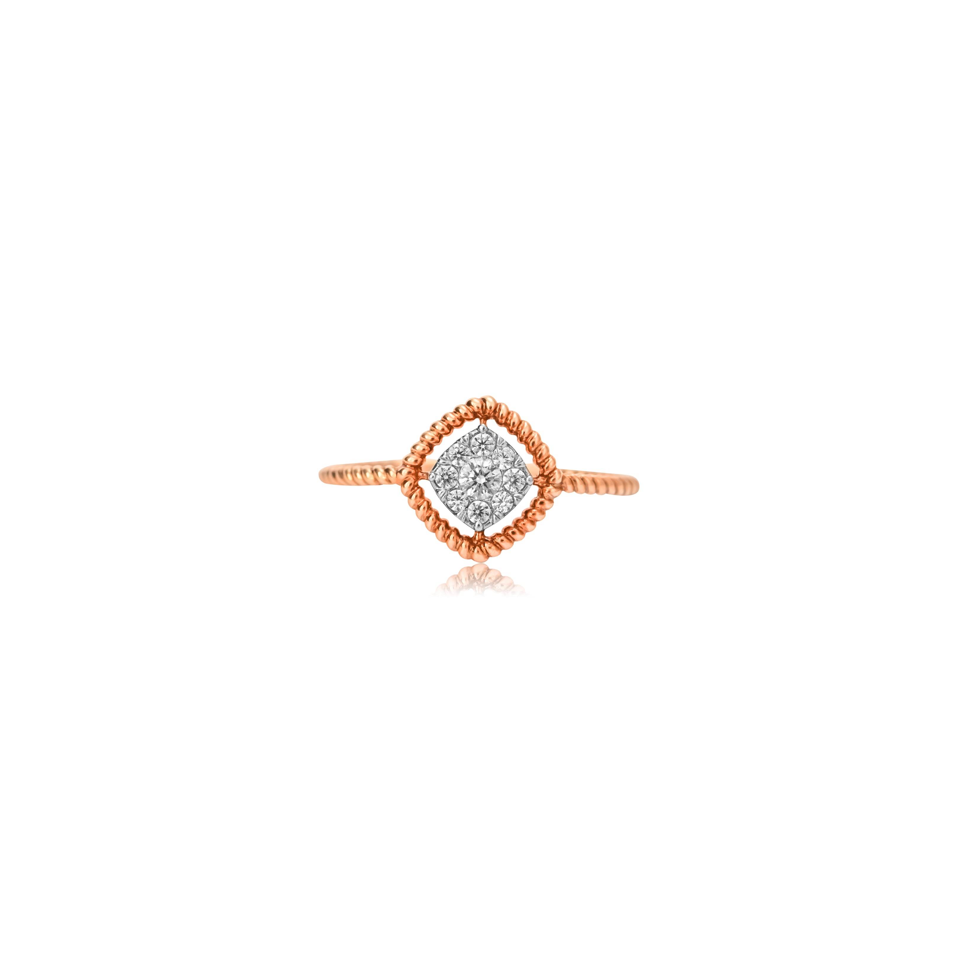 Twisted Rose Gold Diamond Ring - Fine One Jewels