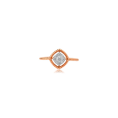 Twisted Rose Gold Diamond Ring - Fine One Jewels
