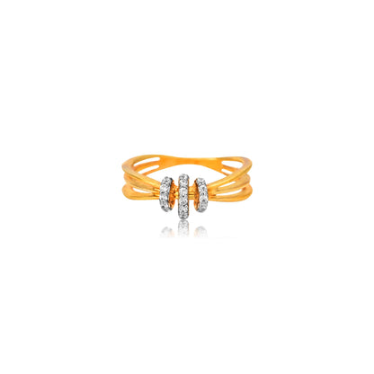 Radiant Triple Diamond Gold Ring - Fine One Jewels