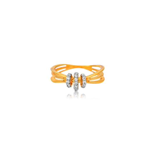 Radiant Triple Diamond Gold Ring - Fine One Jewels