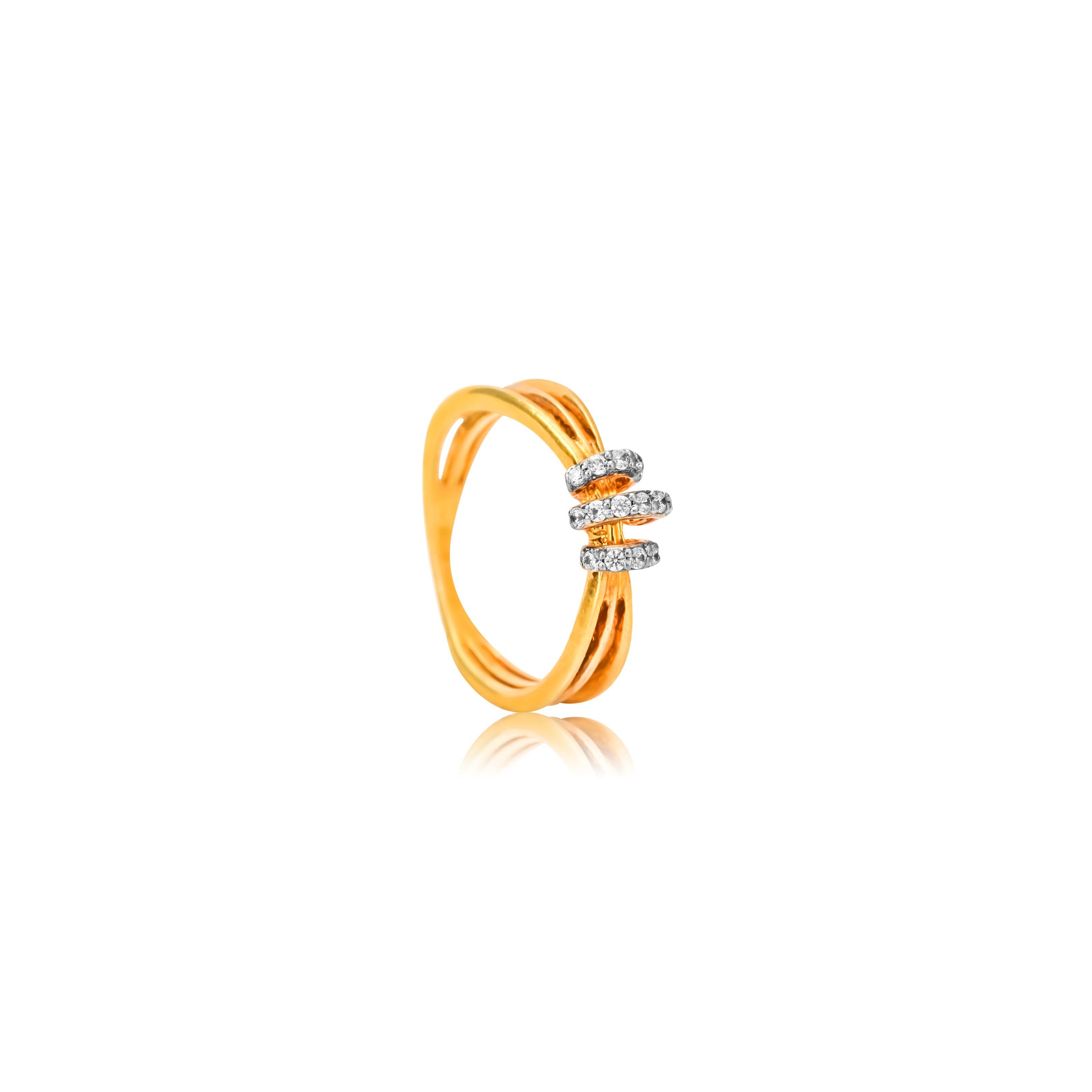 Radiant Triple Diamond Gold Ring - Fine One Jewels