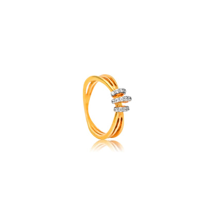 Radiant Triple Diamond Gold Ring - Fine One Jewels