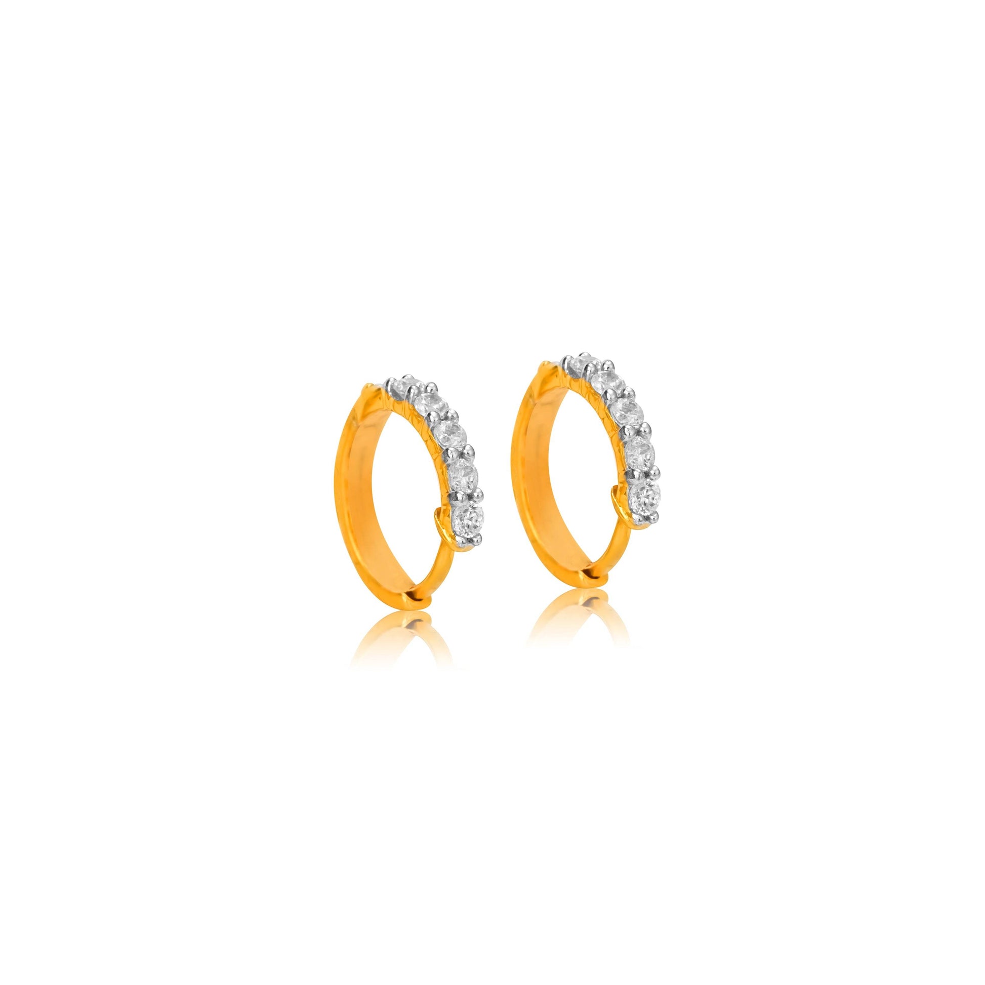 Classic Diamond-Studded Gold Hoop Earrings - Fine One Jewels