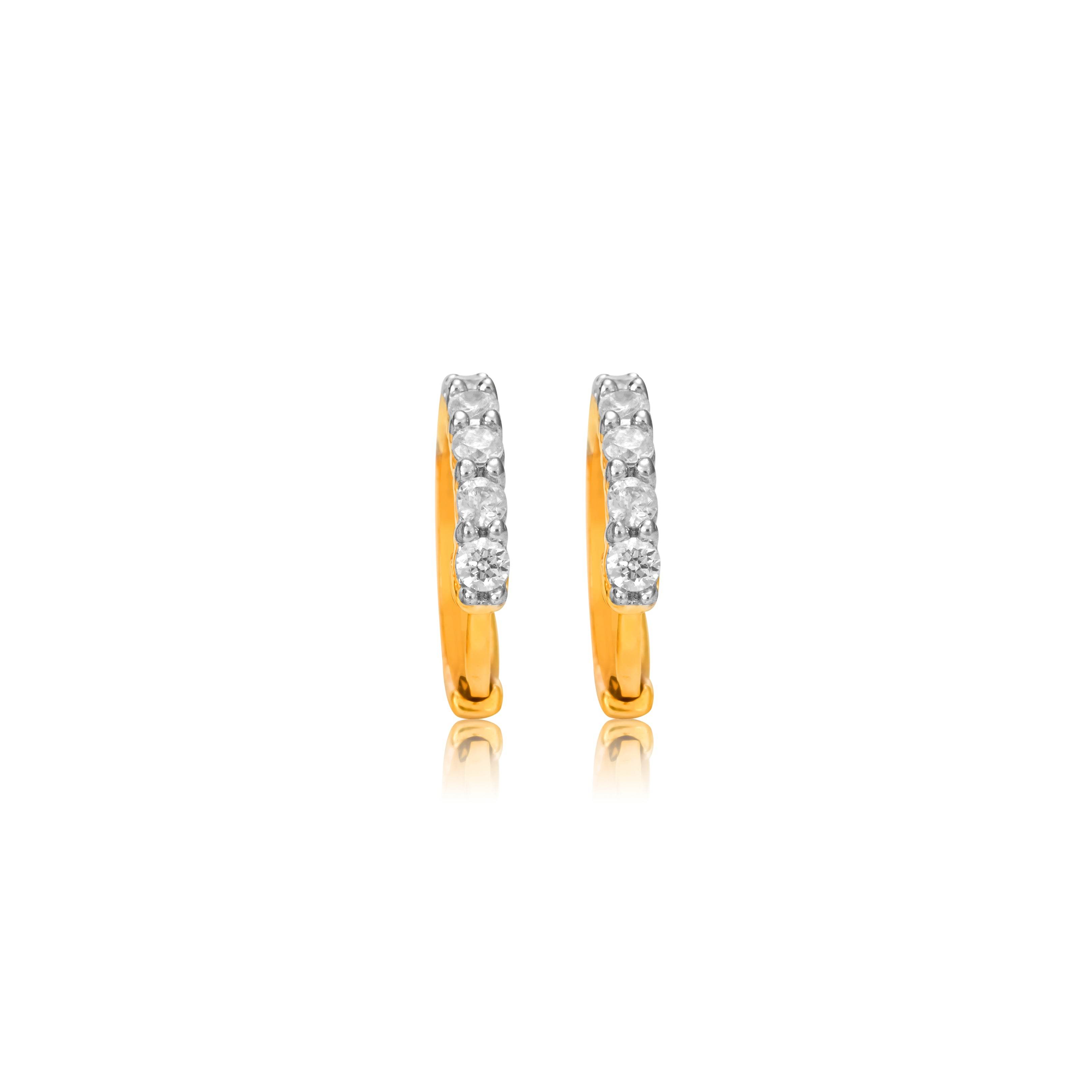 Classic Diamond-Studded Gold Hoop Earrings - Fine One Jewels