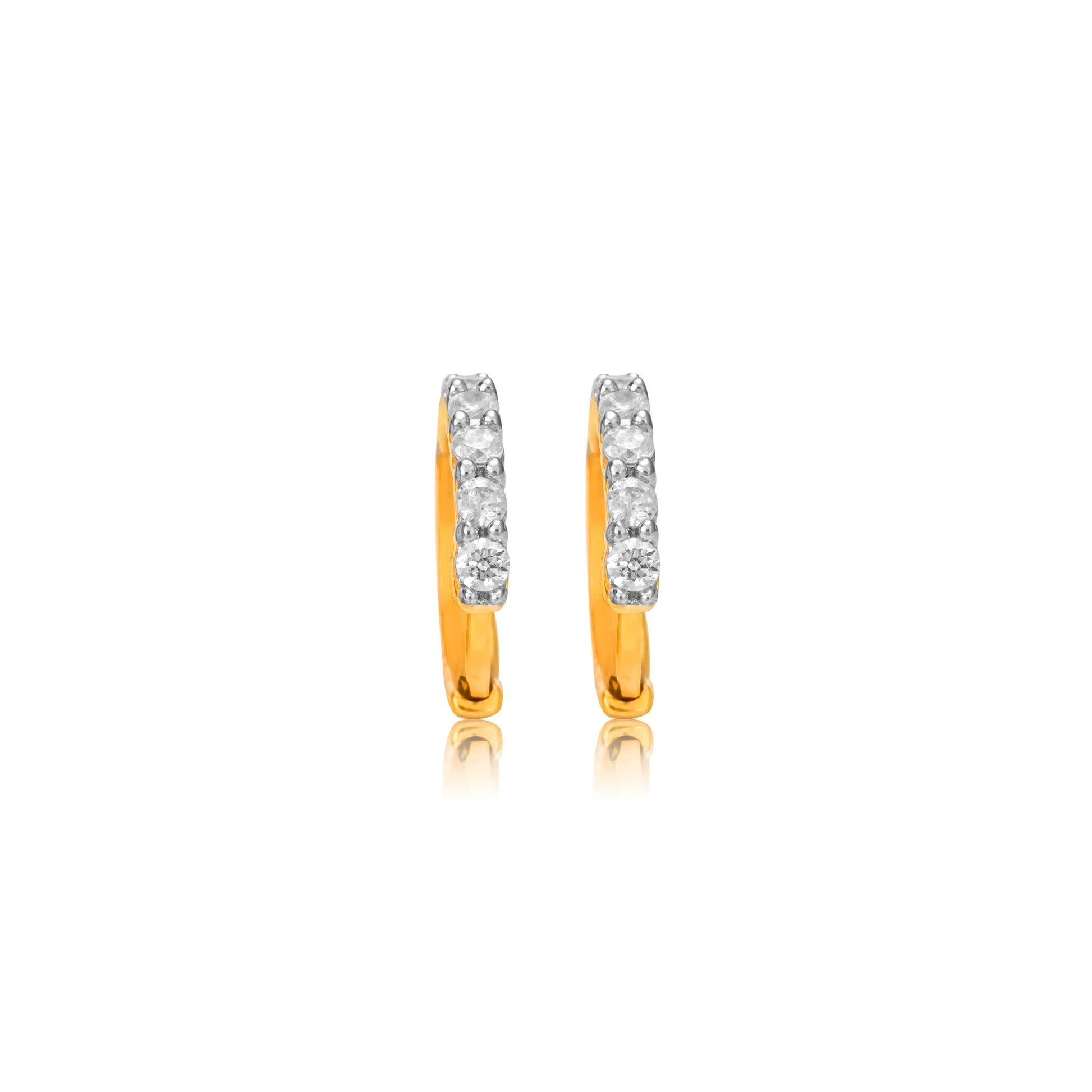 Classic Diamond-Studded Gold Hoop Earrings - Fine One Jewels