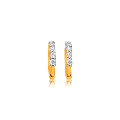 Classic Diamond-Studded Gold Hoop Earrings - Fine One Jewels