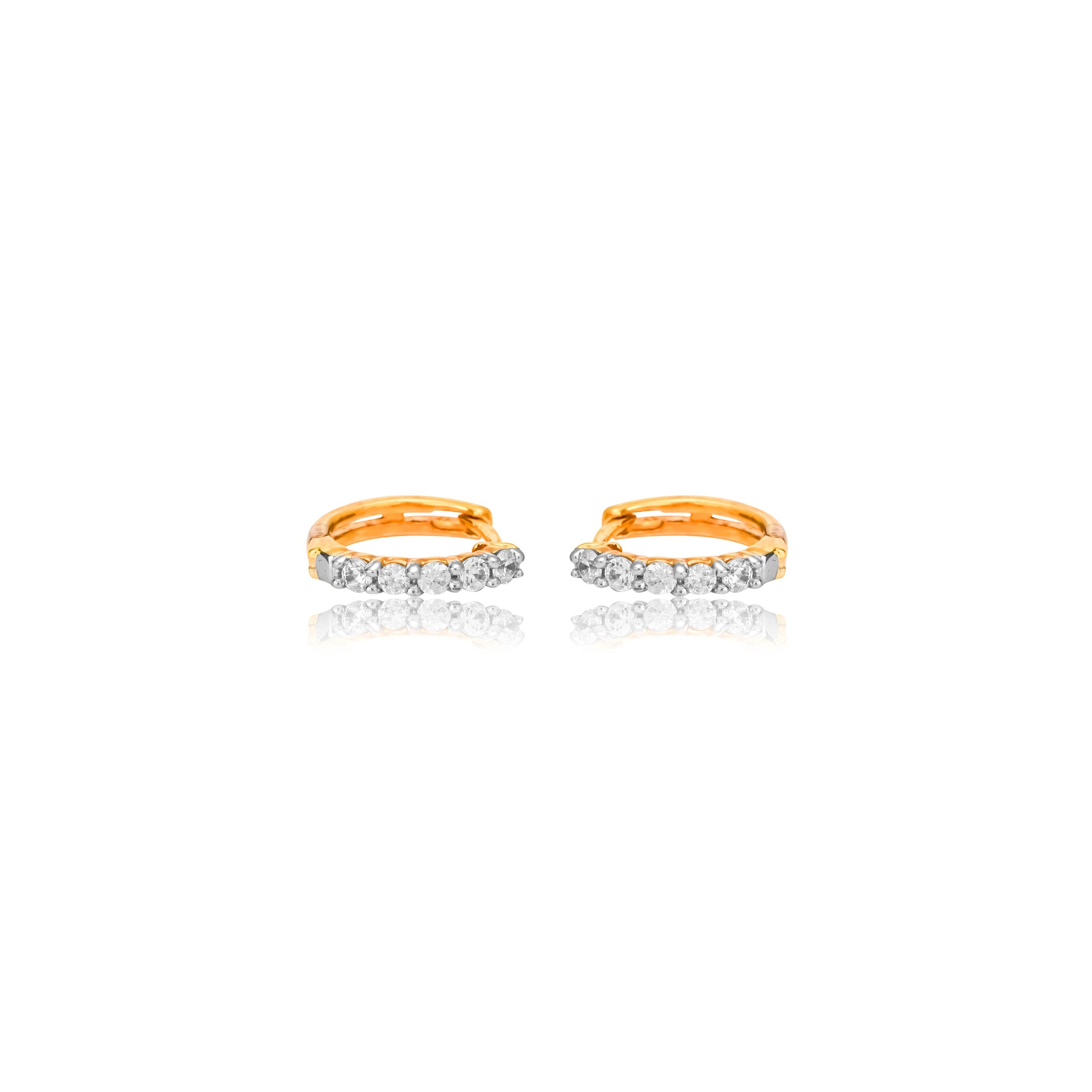 Classic Diamond-Studded Gold Hoop Earrings - Fine One Jewels