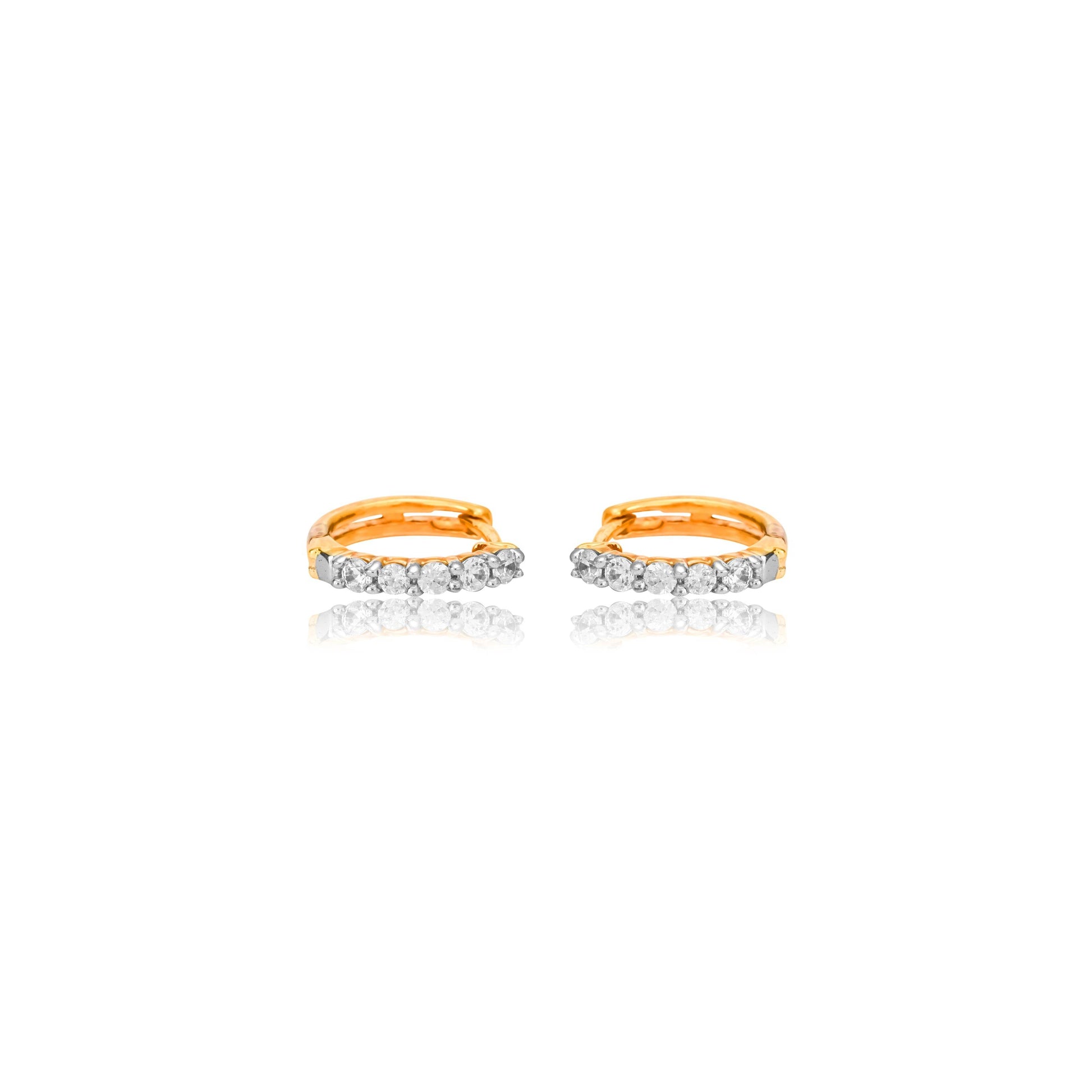 Classic Diamond-Studded Gold Hoop Earrings - Fine One Jewels
