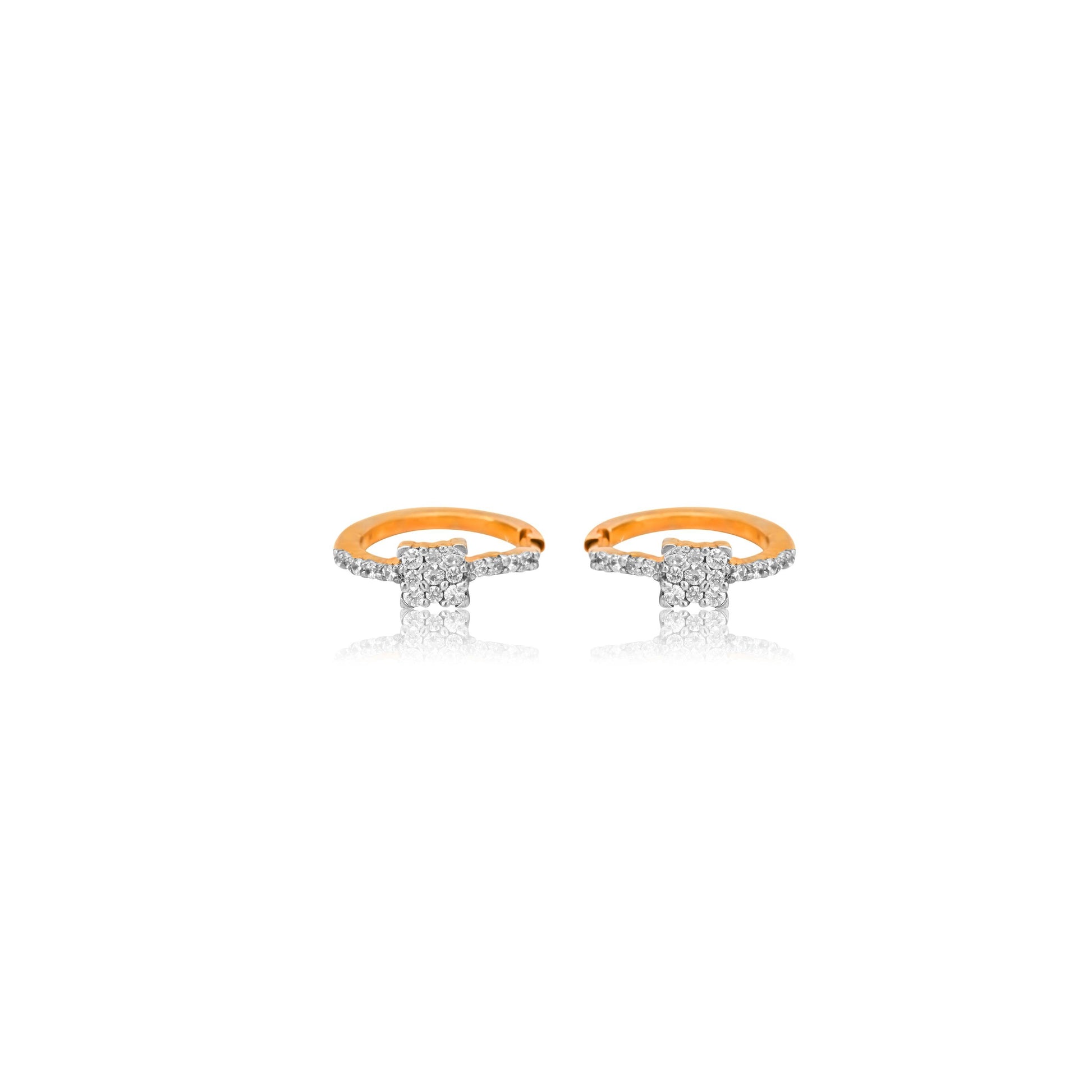 Star Cluster Diamond Gold Hoop Earrings - Fine One Jewels