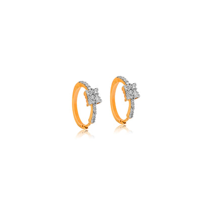 Star Cluster Diamond Gold Hoop Earrings - Fine One Jewels