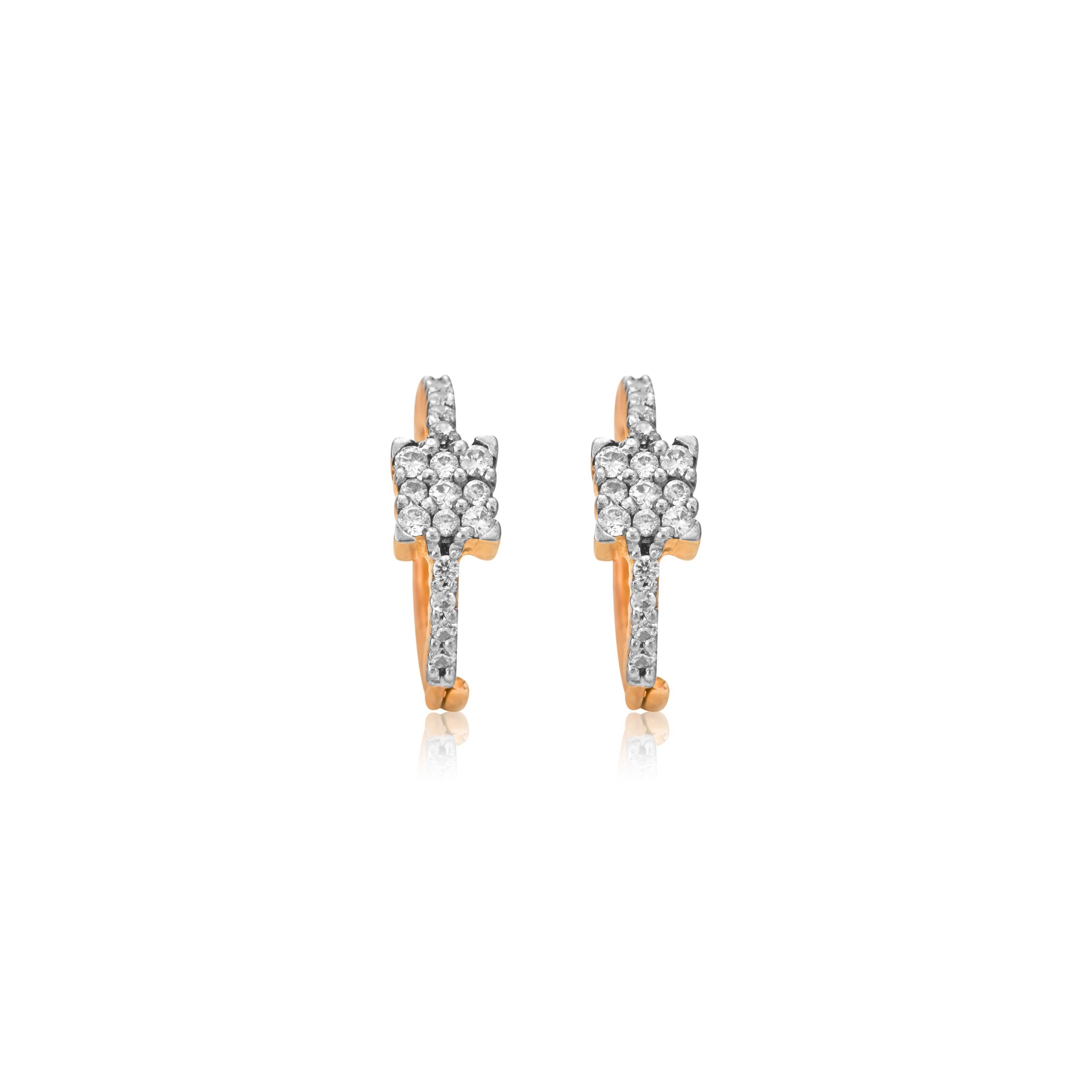 Star Cluster Diamond Gold Hoop Earrings - Fine One Jewels