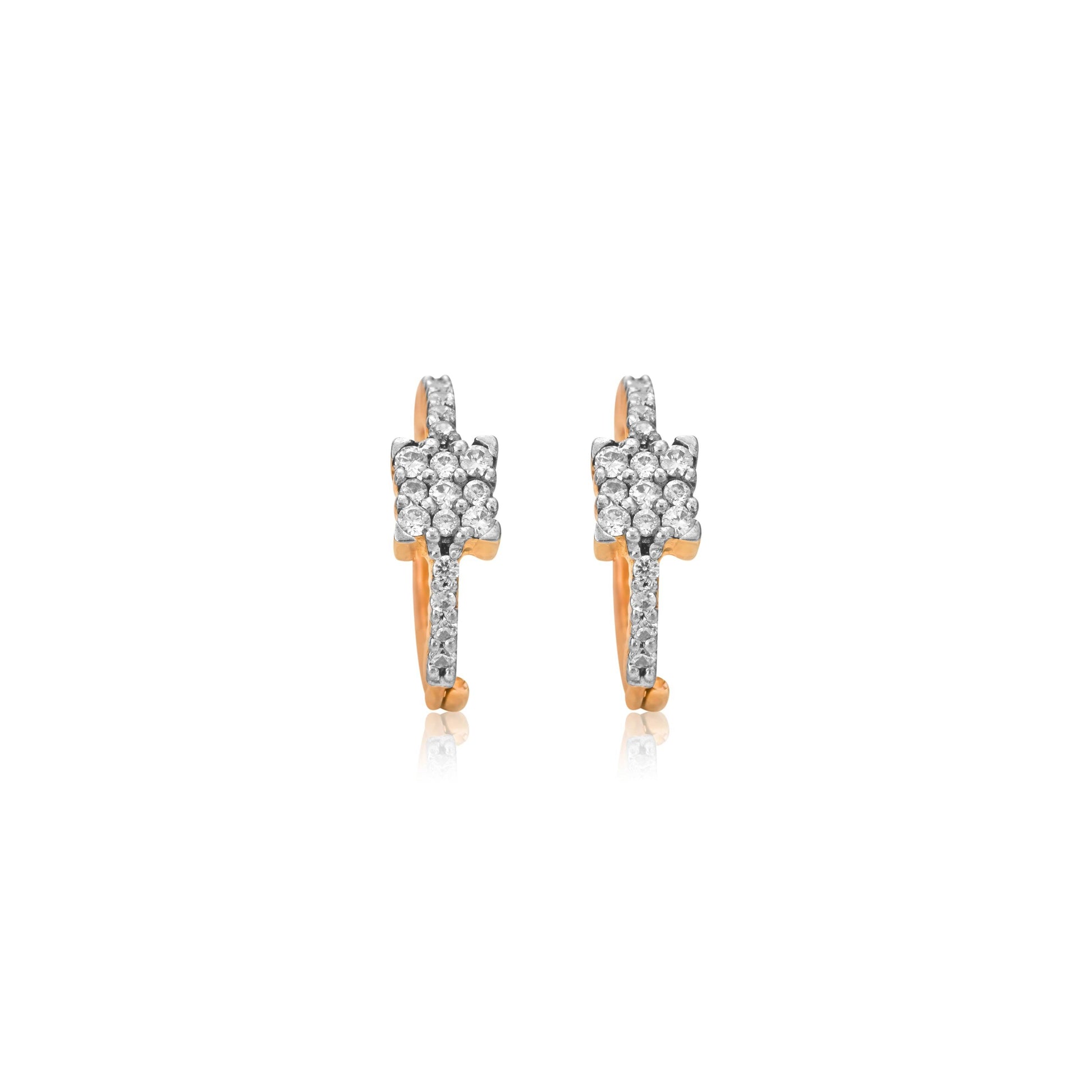 Star Cluster Diamond Gold Hoop Earrings - Fine One Jewels