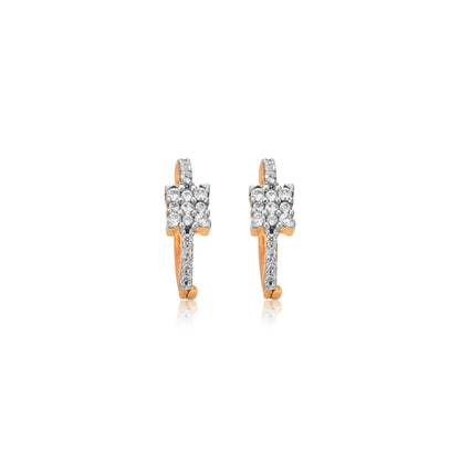 Star Cluster Diamond Gold Hoop Earrings - Fine One Jewels