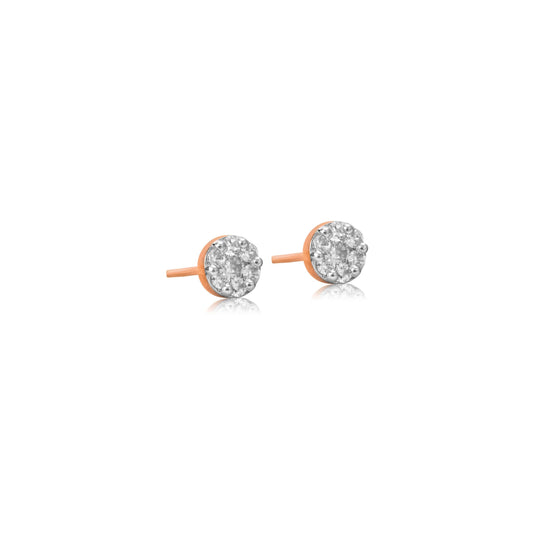 Classic Round Diamond Stud Earrings in Rose Gold - Fine One Jewels