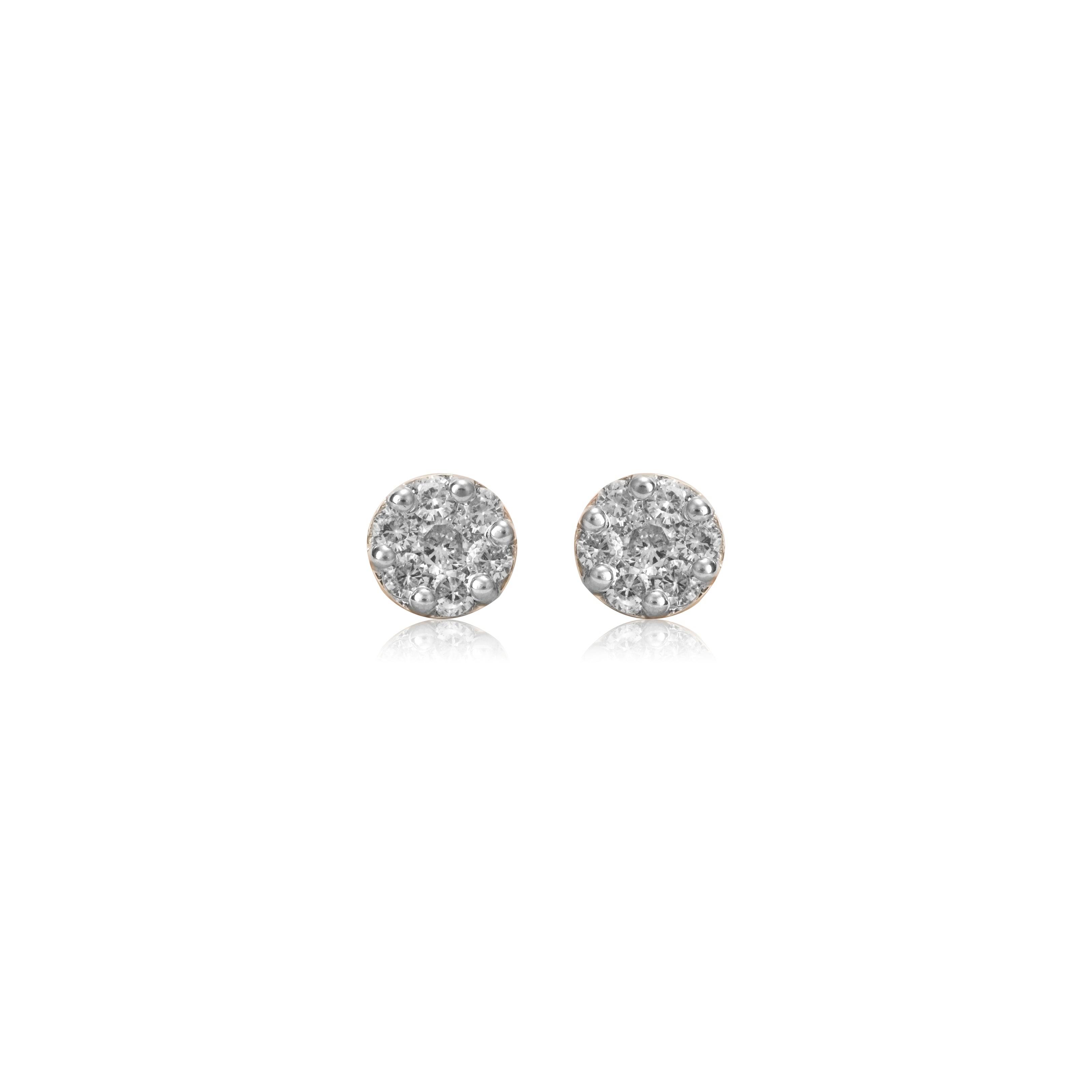 Classic Round Diamond Stud Earrings in Rose Gold - Fine One Jewels
