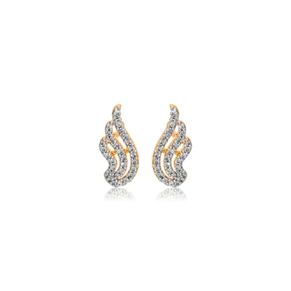 Wave Gold Diamond Earrings - Fine One Jewels