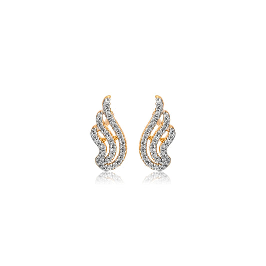 Wave Gold Diamond Earrings - Fine One Jewels