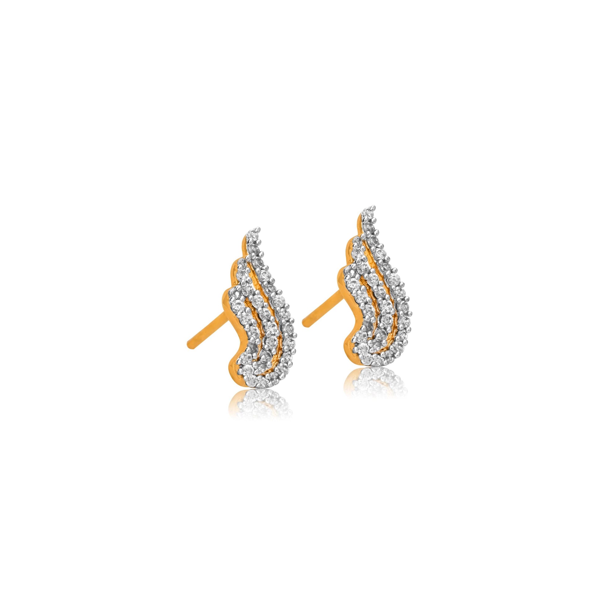 Wave Gold Diamond Earrings - Fine One Jewels